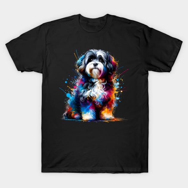 Russian Tsvetnaya Bolonka in Vibrant Splash Art T-Shirt by ArtRUs